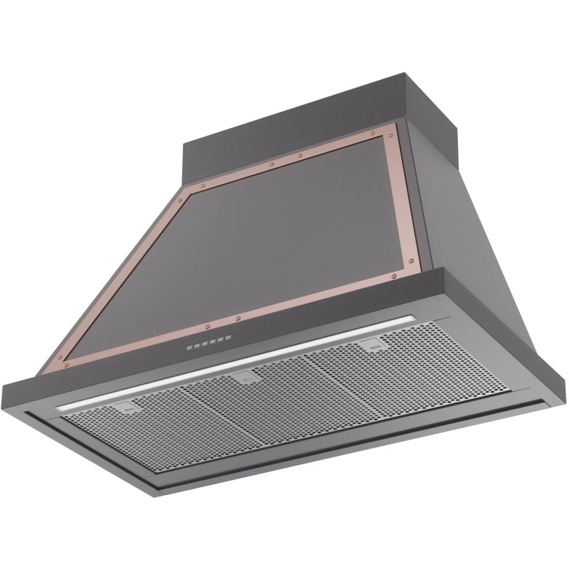 Hotte de cuisine murale ILble Nostalgie II Series Noblesse 36 pouces (graphite mat, garniture cuivre), Graphite mat / cuivre