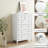 Dresser with 6 Drawers, Farmhouse Off-White Storage Organizer for Living Room | Modern | MDF