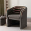 Fauteuil demi-tonneau rembourré moderne avec rangement Ottonman-2040702430