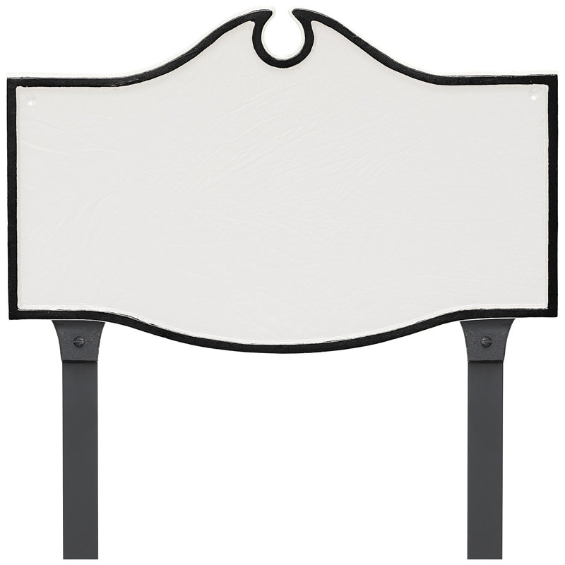 Enseigne d’adresse pour pelouse sur 1 ligne colonial, White / Black