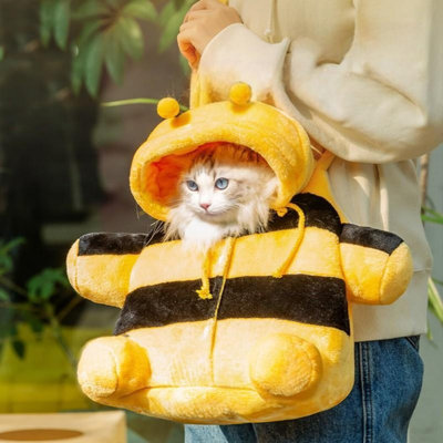 Cat Puppy Costume Winter Warm Outing Backpack Cute Anti-Escape Bag for Kitten Small Dog