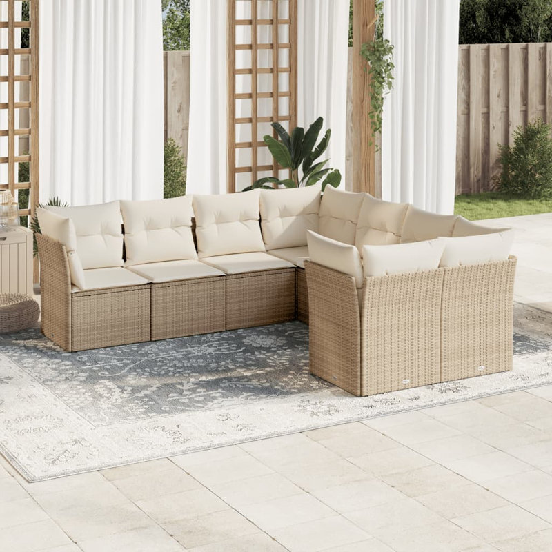 Grand canapé modulaire en rotin PE Vidaxl