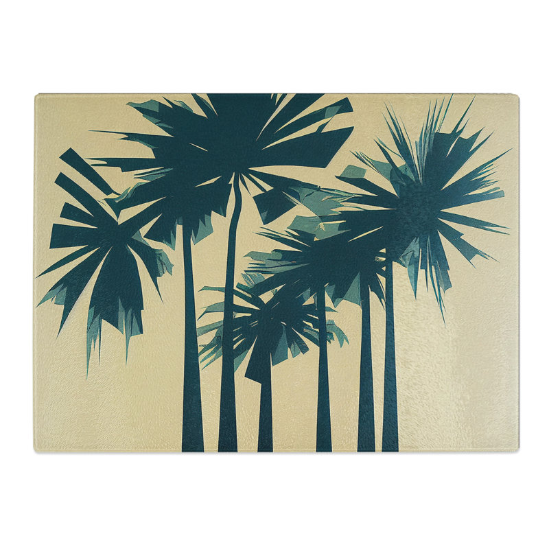 Powerful Palm Trees Abstract  Glass Chopping Board
