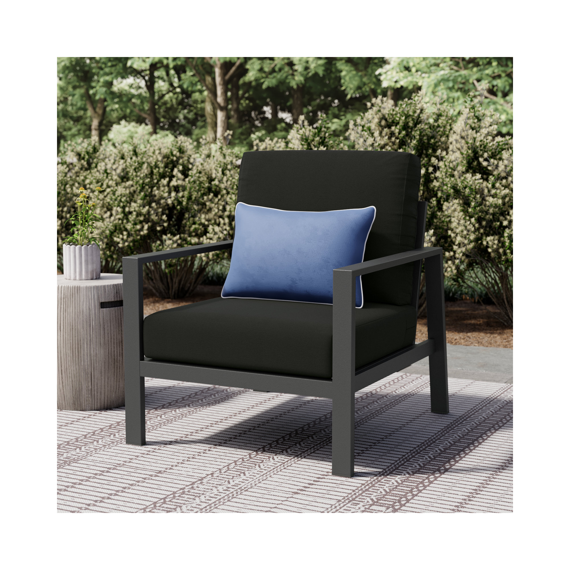 Townsend Patio Chair with Sunbrella Cushions, Canvas Black Sunbrella® Canvas