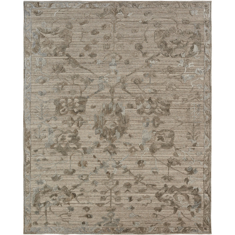 Tunley Oriental Area Rug in Brown, Rectangle 2' x 3'