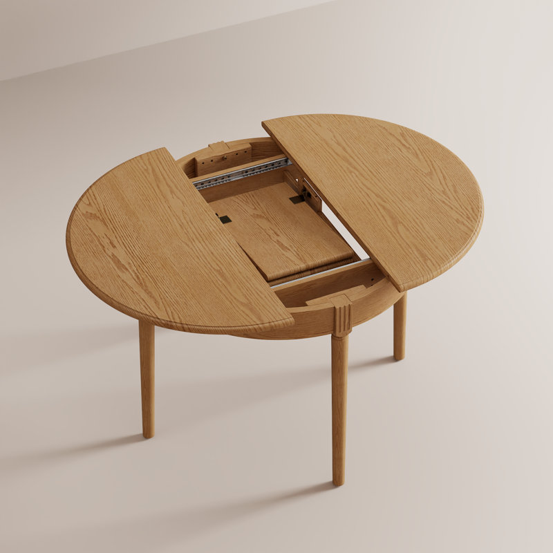 Table de salle à manger extensible Abhinav, Naturel foncé