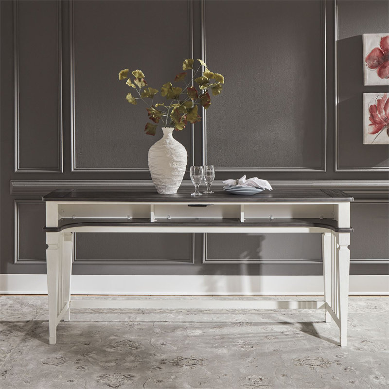 Colburn 4 Piece Console Table Set w/ 3 Stools & Charging Station