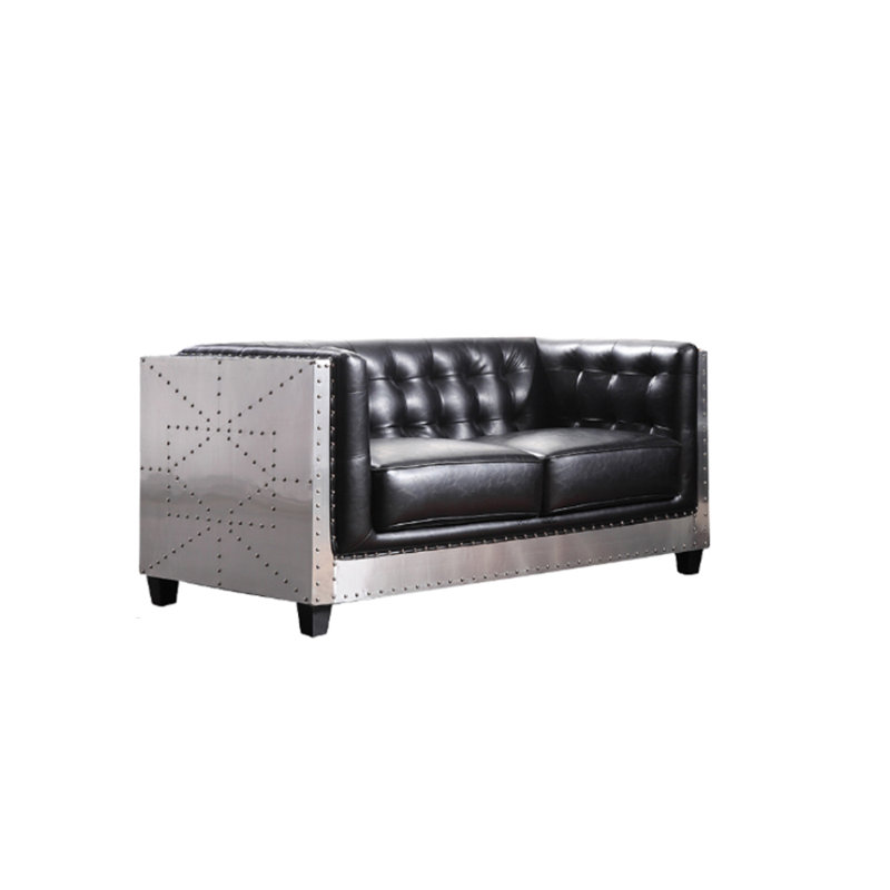 Reld Faux Leather Sofa, 28.35" H x 62.2" W x 31.5" D
