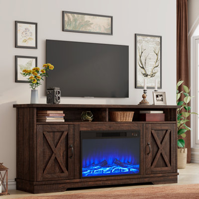 Chimira 63'' W TV Stand with Electric Fireplace Included