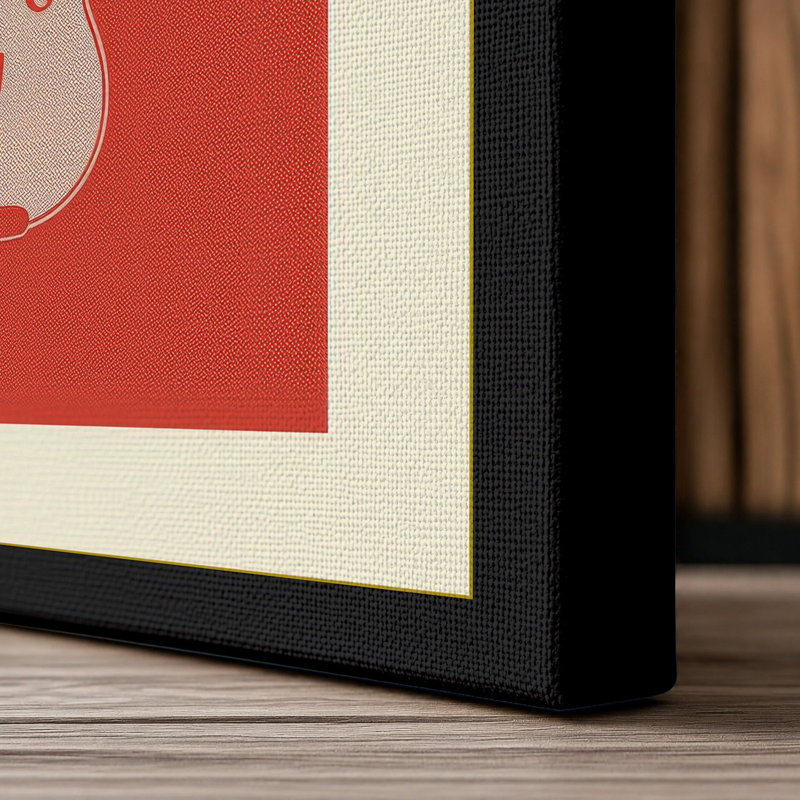 Violin in Red Minimalist - Wrapped Canvas, 24x16 - 61.0 x 40.6 cm, Black Border