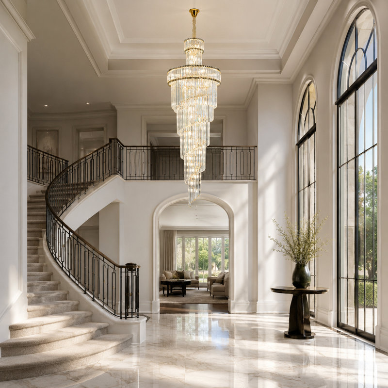Lustre à intensité variable en cristal 39 lumières, H 118,11 po x l 31,5 po x P 31,5 po