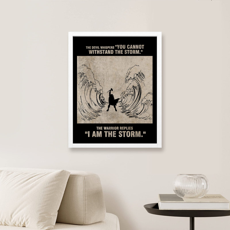 «I Am The Storm» sur papier, Blanc, H 14 po x l 11 po
