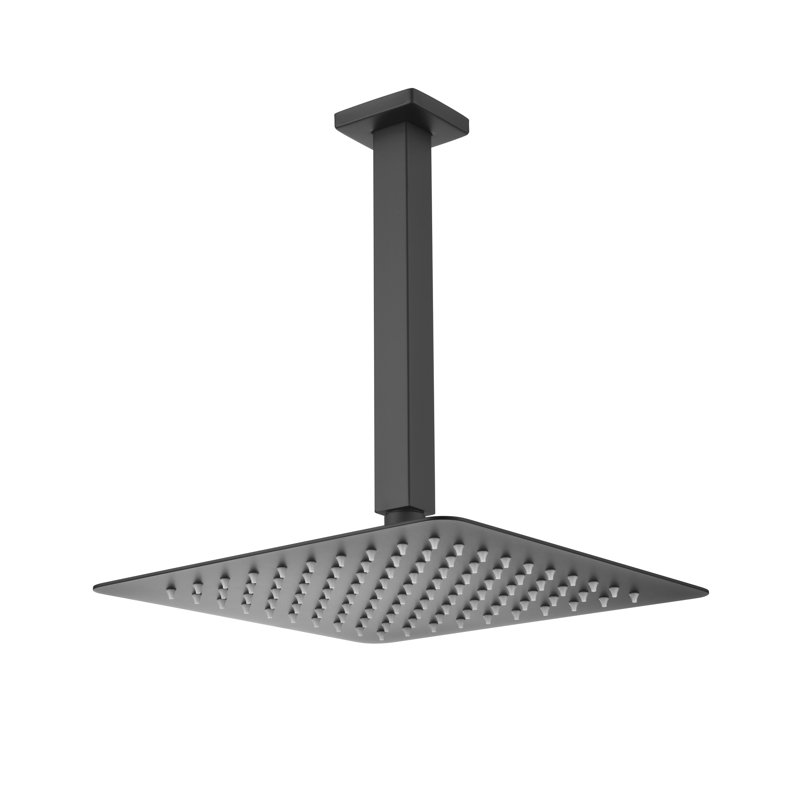 Rainfall Showerhead - Matte Black Stainless Steel, Water Saving In Bathroom Shower Head High And Durability, Matte Black