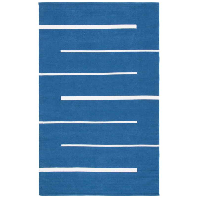 Estrelita Hand Woven Cotton Striped Rug, Rectangle 3' x 5'