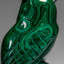 Genuine Polished Malachite Owl Carving (210.8 Grams)