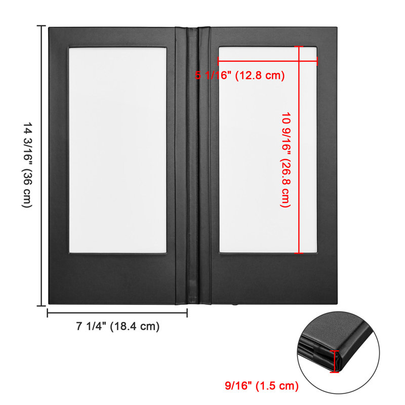 Backlit Illuminated Menu Holder, 7.25" H x 14" W x 0.5" D