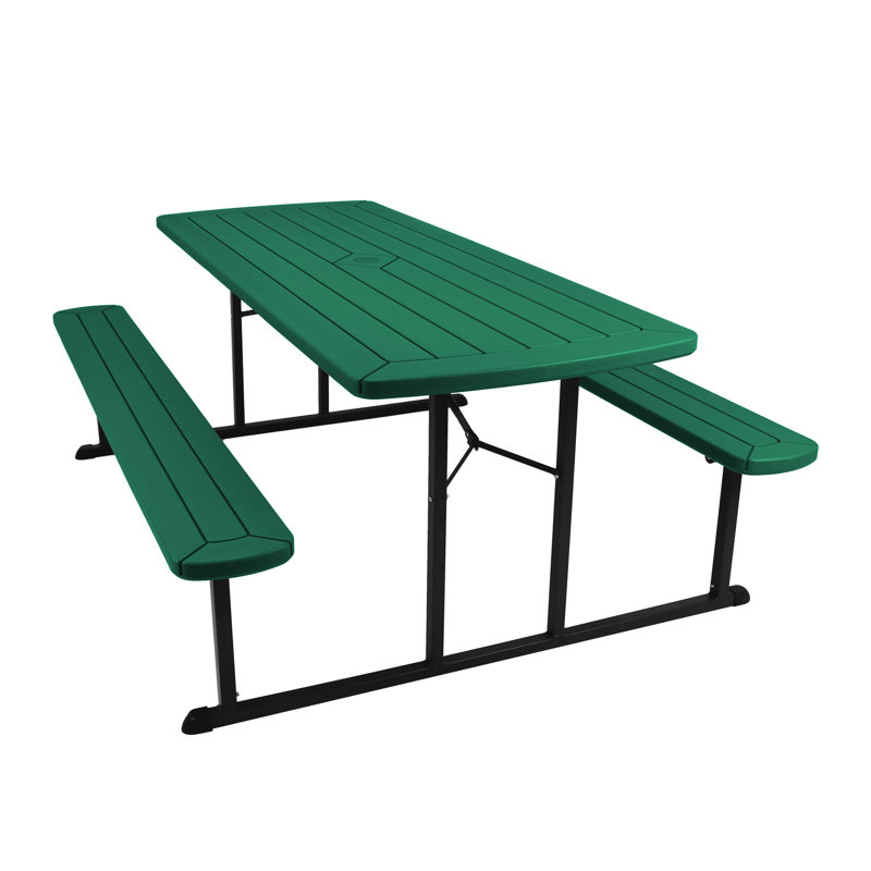 HDPE Travis Folding Picnic Table, Green