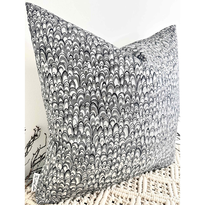 Abstract Square Throw Pillow Cover, Charcoal