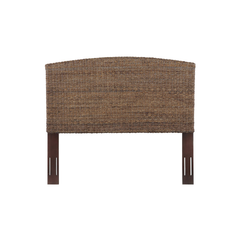 Grand lit à tête de lit escamotable en osier, 56.6" H x 64.6" W x 3" D