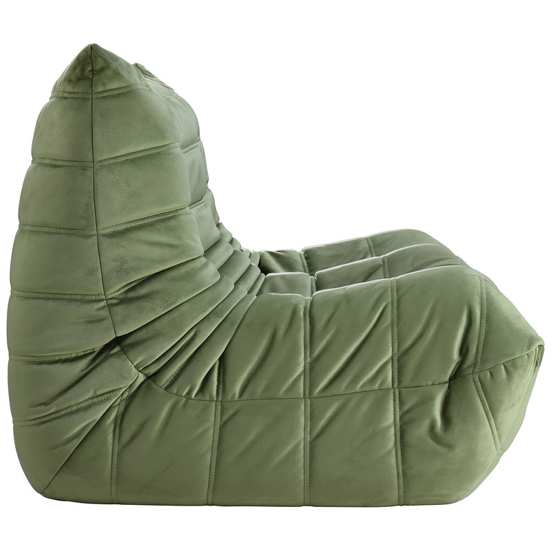 Causeuse rembourrée en velours 54,75 po Rachel, Velours vert