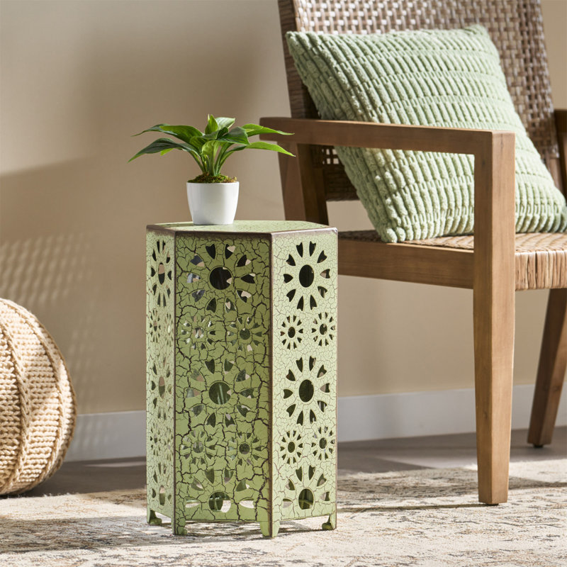 12 "SIDE TABLE, 18.5" H x 12" W x 10.5" D, Green