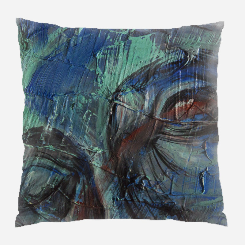 Coussin décoratif art Naiara, Microsuède, Intérieur