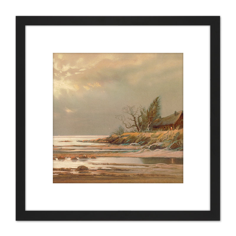 Home Shore Nature Trees Ship Seascape - Single Picture Frame Painting