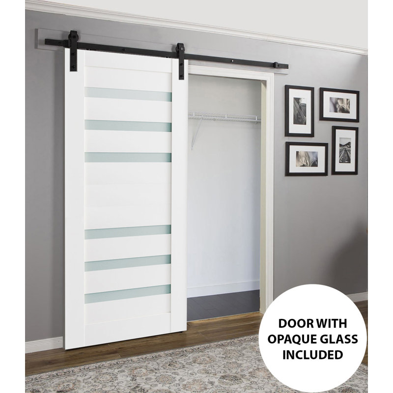 Porte de grange en bois givré Quadro, 28 po x 96 po