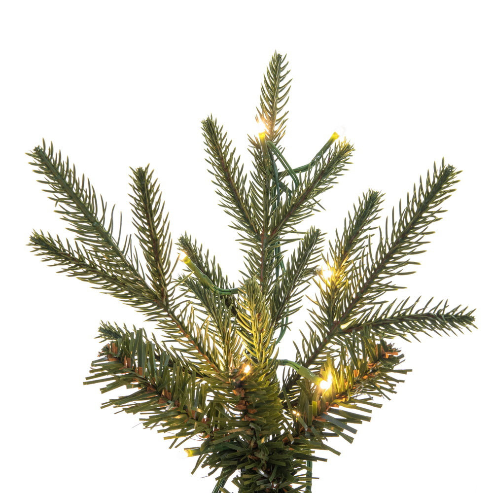 Vickerman 7.5' x 30" Bixley Pencil Fir Slim Artificial Pre-Lit Christmas Tree with 800 LED Color Changing 3mm Low Voltage 8 Function Wide Angle Lights