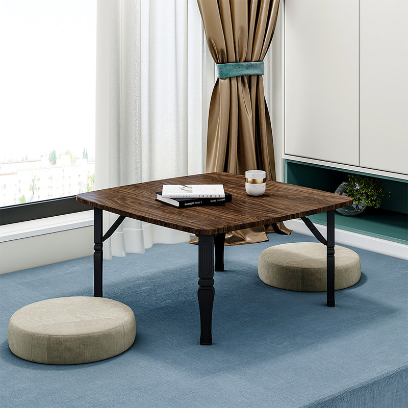 Biehle Four Leg Coffee Table, 35cm H x 70cm W x 70cm D, Brown/Black