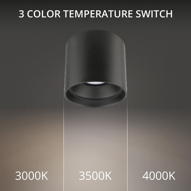Downtown 1 - Light LED Flush Mount, Black, 3000K