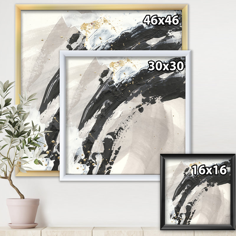 « glam painted arcs iv »-cadre photo imprimé sur toile, H 16 po x l 16 po x P 1 po, Cadre doré