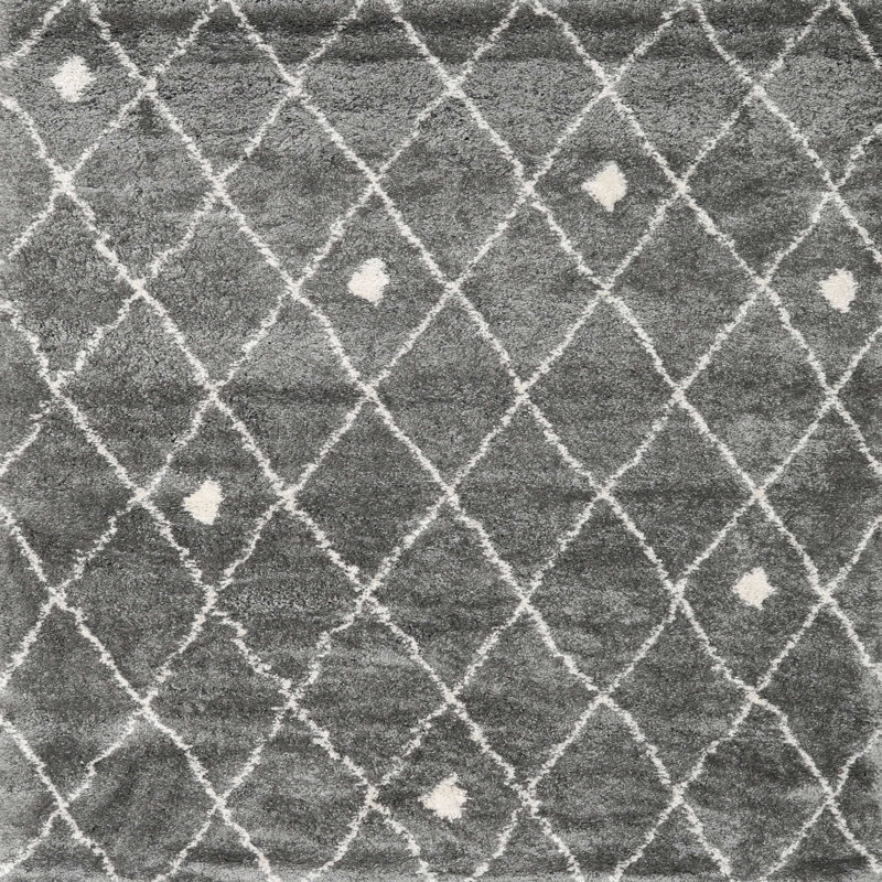 Tapis contemporain gris, Carré 4 pi