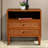 Ingraham 23.6" W Mid-Century Modern Solid Wood Cane 2-Drawer Nightstand & Open Shelf-296259605
