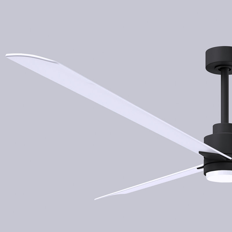 Ventilateur de plafond Alessandra, Blanc mat, Noir mat, 72"