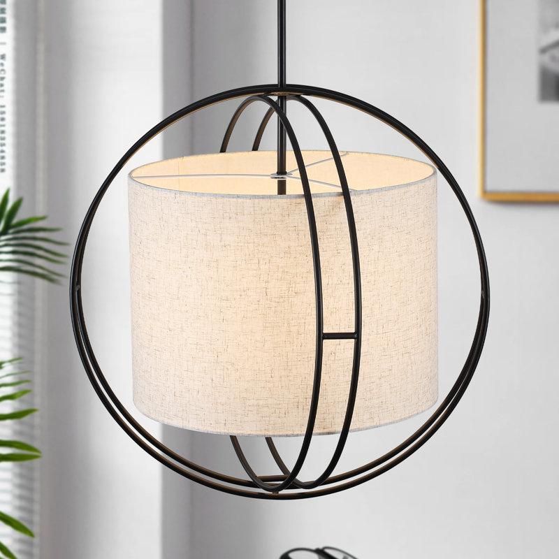 Luminaire suspendu 4 lumières 20 pouces Boho avec abat-jour moderne en tissu pour cuisine, salon, salle à manger, chambre à coucher et vestibule