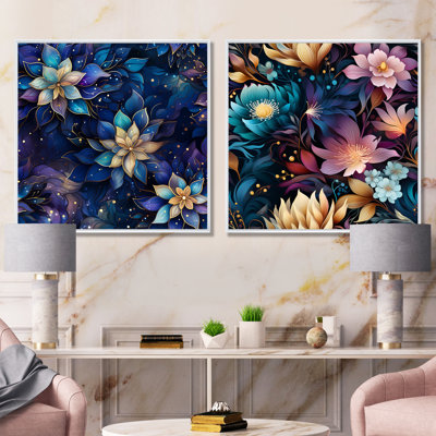 Hockett - Ensemble de 2 reproductions de toiles abstraites botaniques