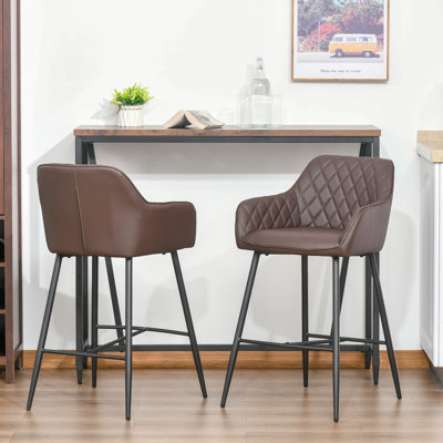 Dray Upholstered Counter Stool with Metal Frame