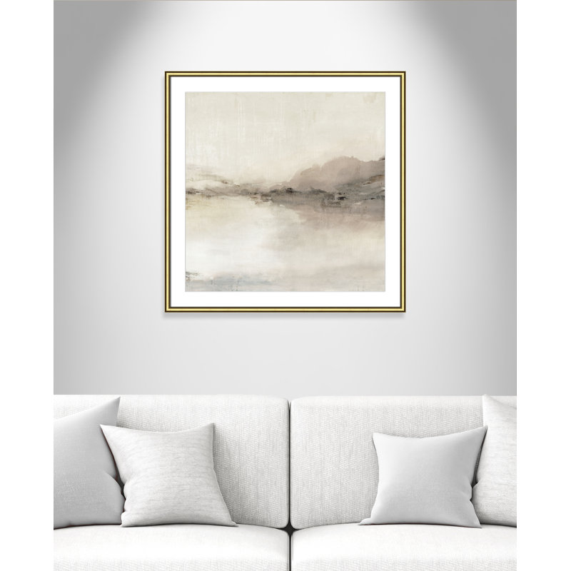 «Blush Horizon II» par Isabelle Z, L 33,25 po x H 33,25 po, Imprimé mat, Or classique