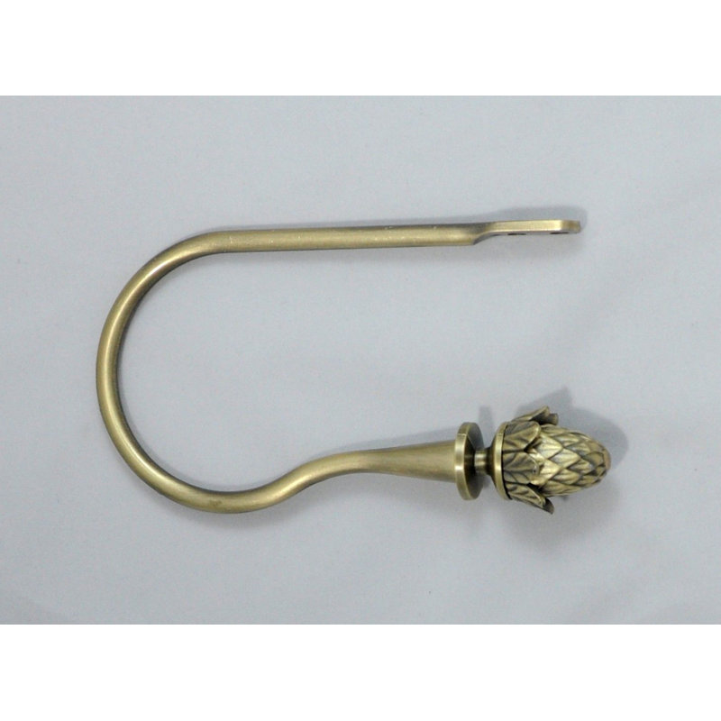 Retenue de rideau de fenêtre Topher Zinc Acorn, Laiton antique