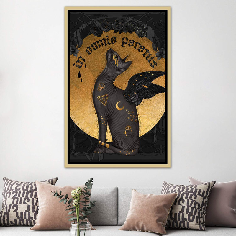 «In Omnie Paratus», reproduction sur toile flottante, H 60 po x l 40po x P 1,5 po, Toile encadrée d'or