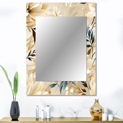 Annemie Driftwood Dreams, motif tropical - miroir mural tropical, botanique, miroir décoratif floral, impression d'art en métal
