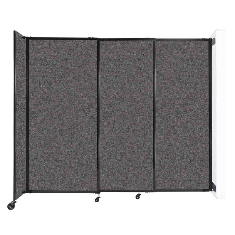 Cloison coulissante 5 pi, H 90 po x l 237 po x P 33 po, gris
