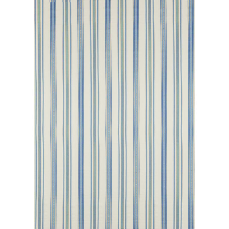 Valley Stripe Fabric, Blue/Ivory