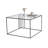 Modern Black Coffee Table with 100% Tempered Glass Top, 21.7 x 14.2 x 21.7 inches | Sturdy 100% Metal Frame, Electrostatic Powder & Oven Coating | Industrial Design, Perfect for Living Room & Contemporary Spaces
