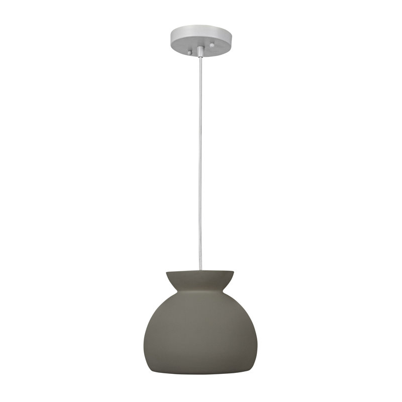 Javaeh - Luminaire suspendu en forme de cloche en céramique, gris