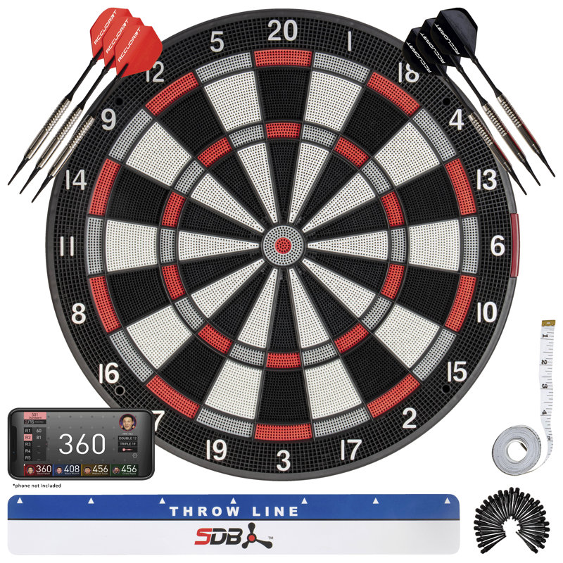 Accudart Sdba1 Soft Tip Dartboard With Online Gameplay And Full Colour Scoring And Animation