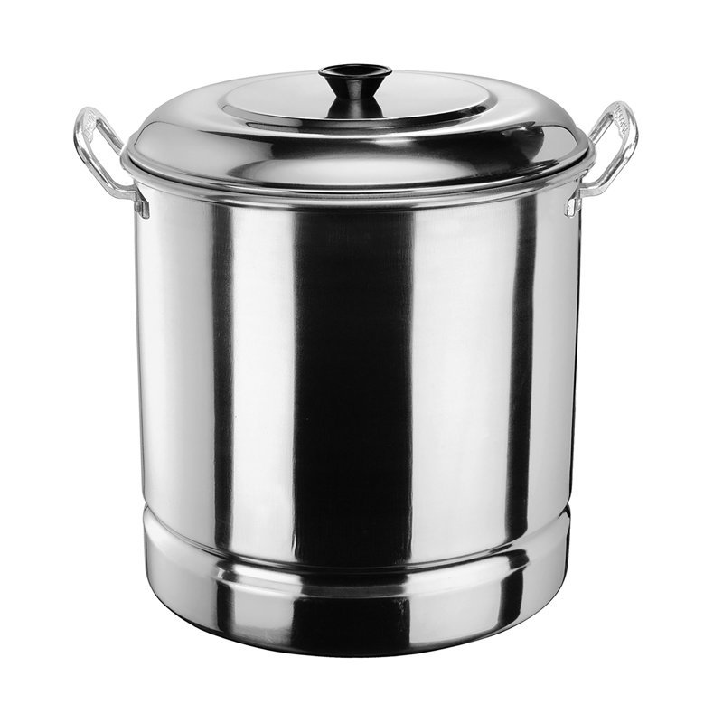 Silver Aluminum 32 Quart Steamer Pot with Basket Insert