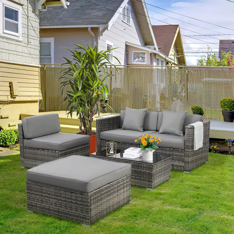 Embree 75cm Long Chaise Lounge Set with Cushions