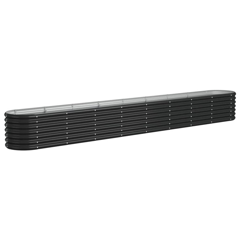 Garden Raised Bed Powder-coated Steel, 36cm H x 332cm W x 40cm D, Anthracite